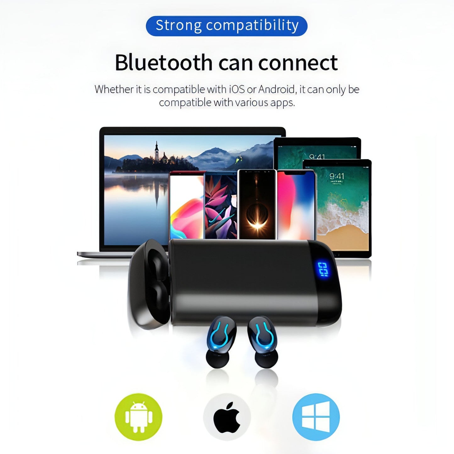 PulseCharge™ TWS Pro – Wireless Headset Digital Display & Power Bank