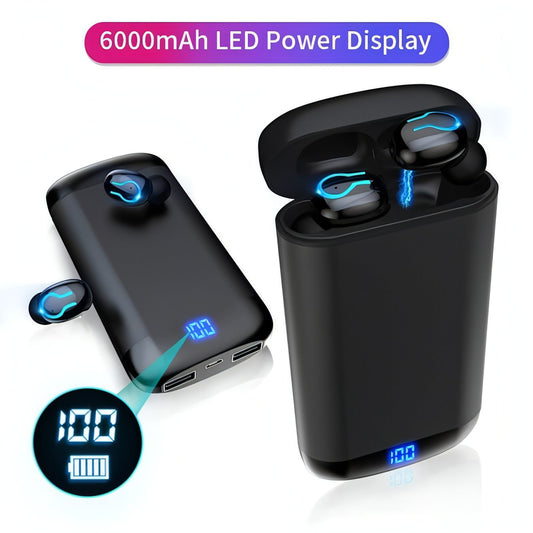 PulseCharge™ TWS Pro – Wireless Headset Digital Display & Power Bank