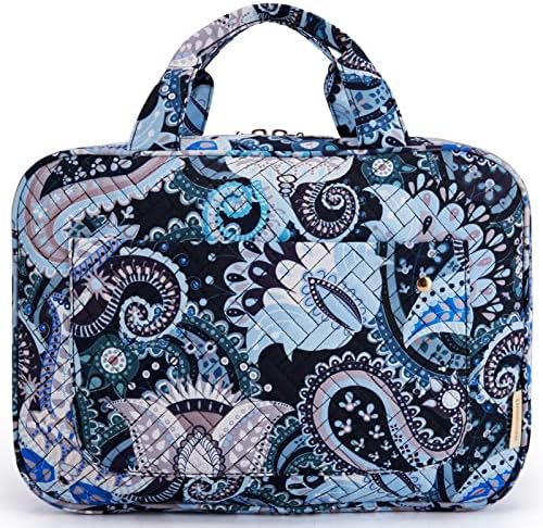 BAGSMART Large Toiletry Bag Travel Bag with Hanging Hook, Water-resistant Makeup Cosmetic Bag Travel Organizer for Accessories, Shampoo, Full Sized Container, Toiletries